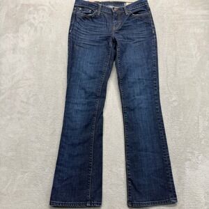 GAP 1969 Jeans Women's 4 Regular Boot Cut Leg Mid Rise Whiskered Dark Wash Denim